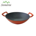 Farbe Emaille Wok